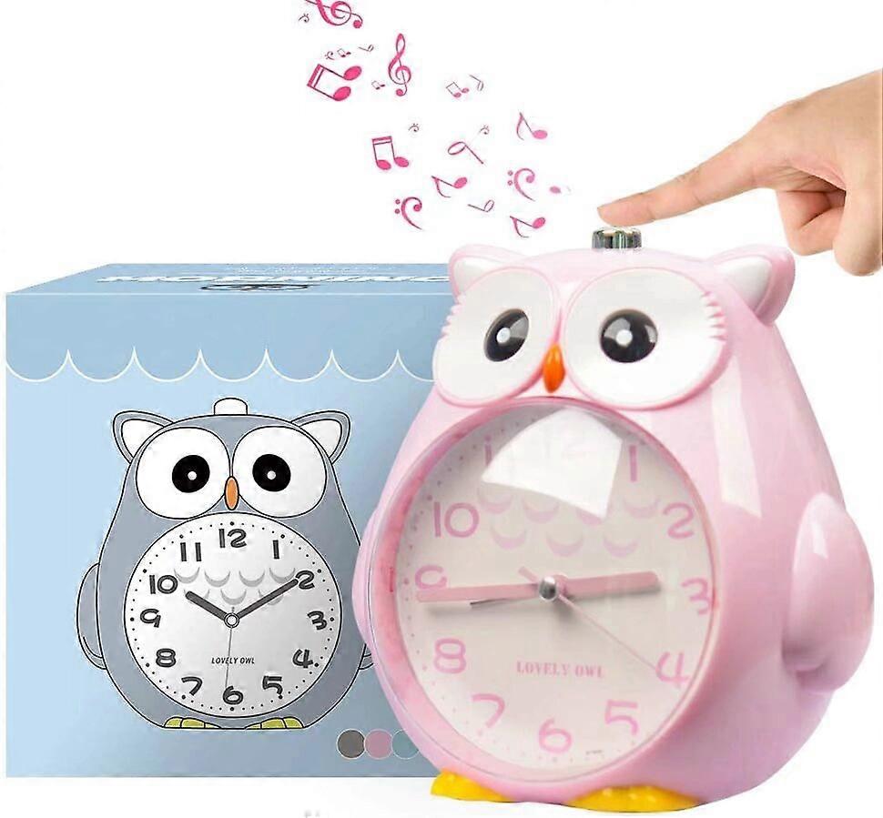 Tick-tock-free children's alarm clock with nightlight, snooze function and powerful alarm, battery-operated