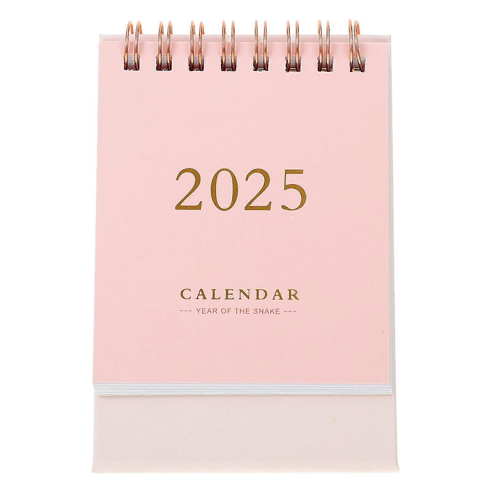 Mini Desk Calendar 2024-2025 Year Table Mini Calendar Decorative Spiral Calendar Tabletop Calendar