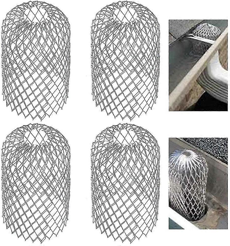 Set Of 4 Metal Gutter Guards Expandable Filter Screen Leaf Strainer Downspout Guards For Gutters Downpipe