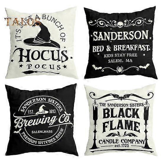 4 יחידות כיסוי כרית ליל כל הקדושים רך עמיד קל לניקוי מארז כרית לספה קישוטים חגיגיים בבית