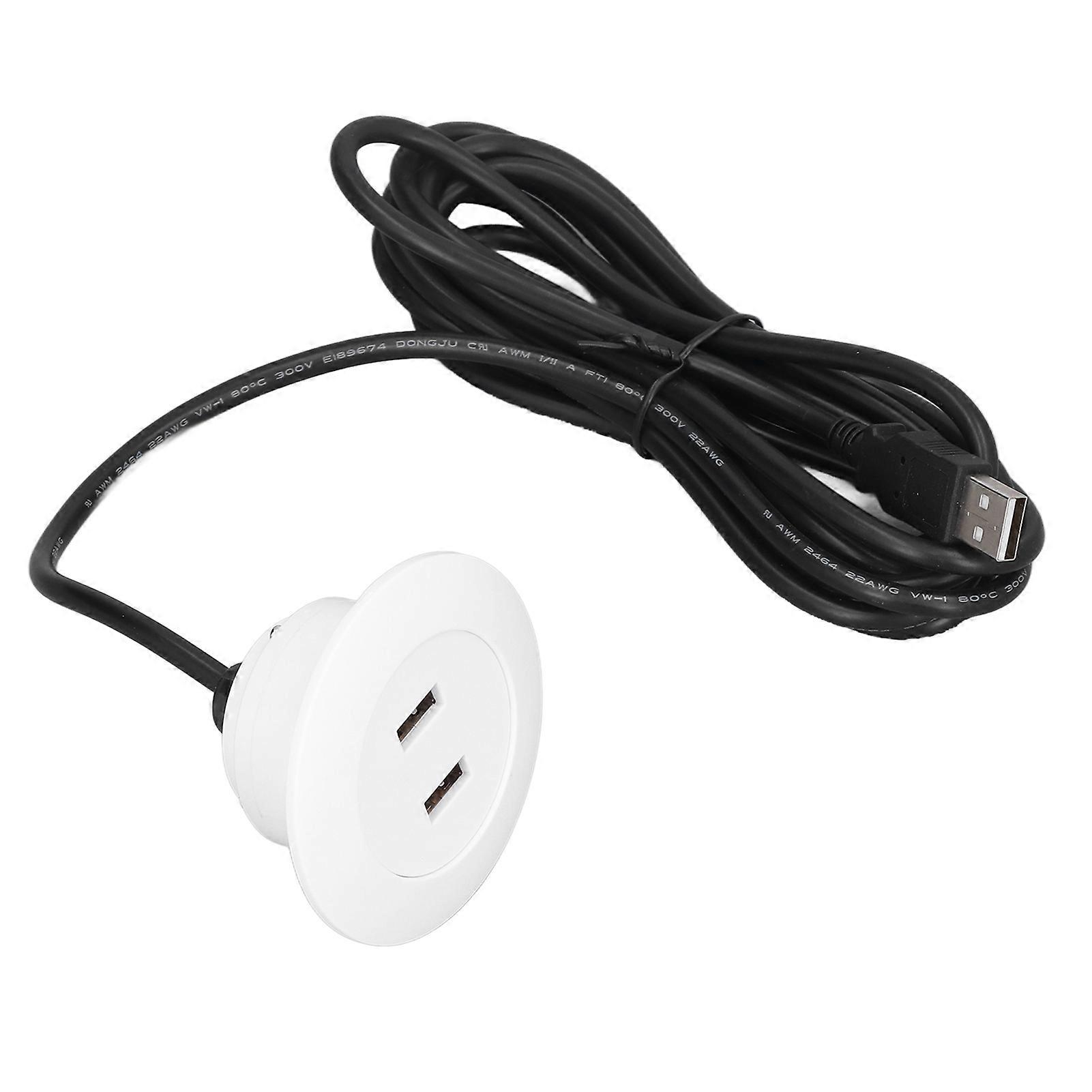 Sofa USB Charging Socket Flush Mount Installation Dual USB Charging Ports Socket for Home UseWhite