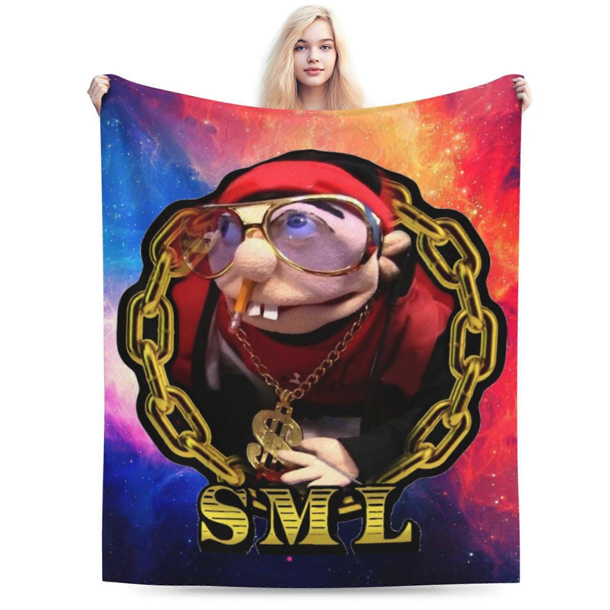 SML Jeffy Blanket Super Soft Jeffy Throw Blanket für Jungen Mädchen, warme leichte Plüschdecken-SYS16197