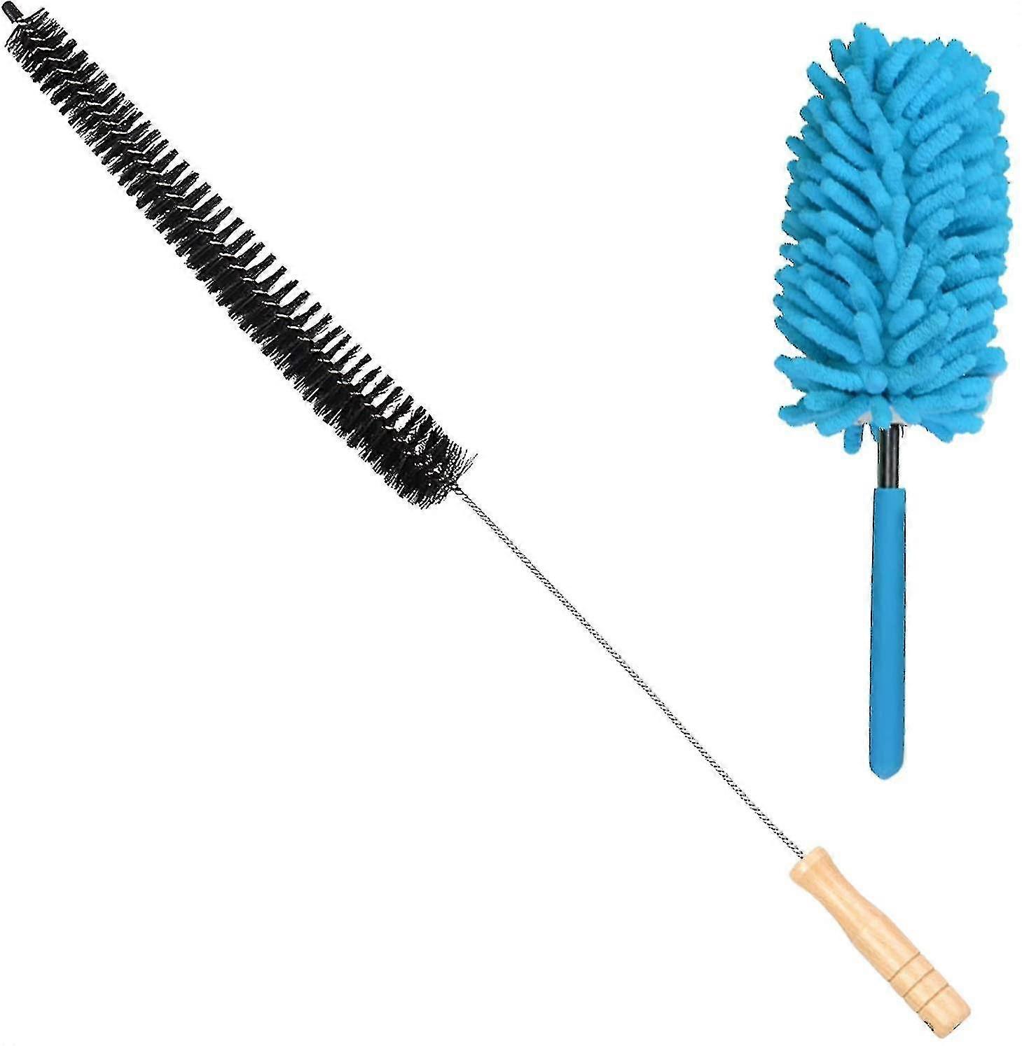 2 Tlg Radiator Brush Set Radiator Cleaning Heater Cleaner With Wooden Handle 70