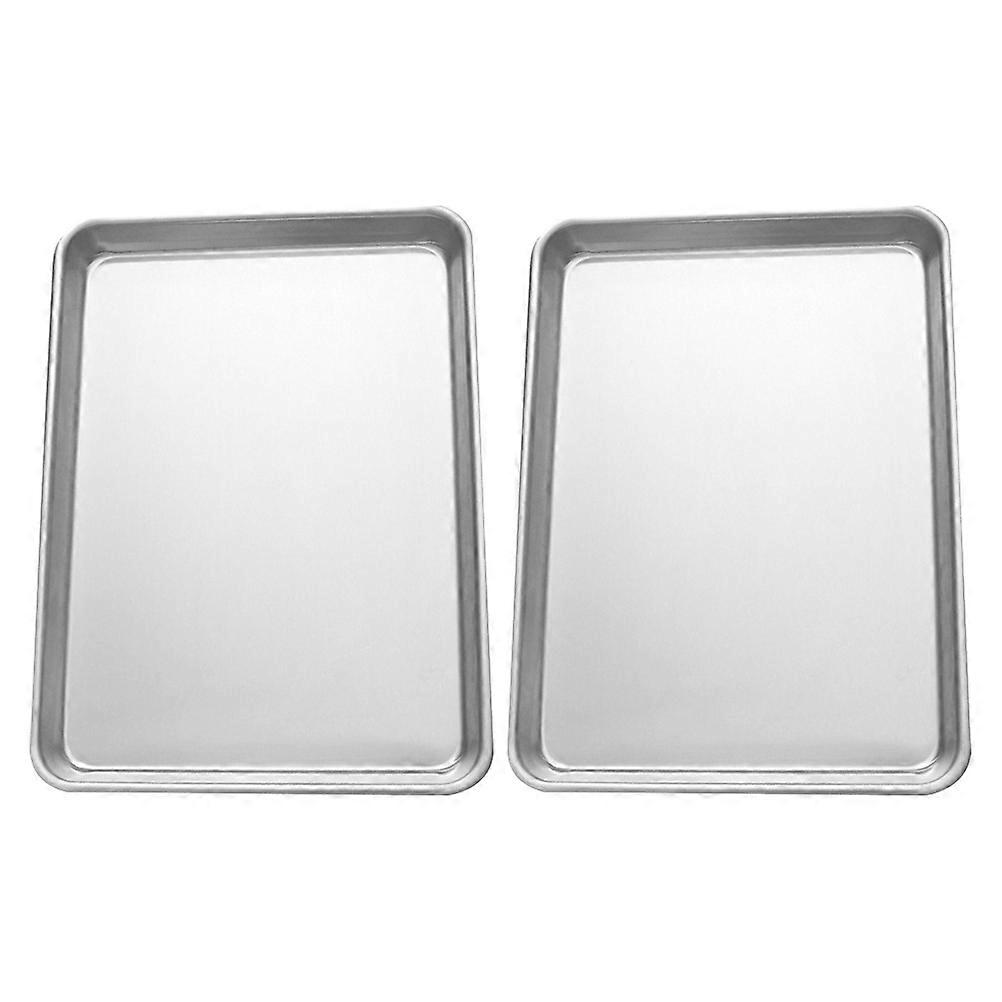 2pcs Aluminum Alloy Cake Pan Non-stick Baking Plate Cookie Rectangle Baking Tray Baking Tool