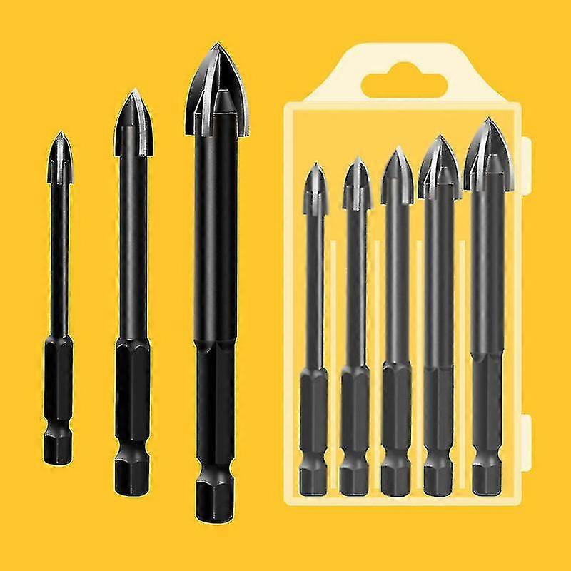 Multifunctional Cross Triangle Drill Bit 5pcs Universal Drilling Tool Cnc Polished Ceramic Tile Wood Board Thin Iron Plates