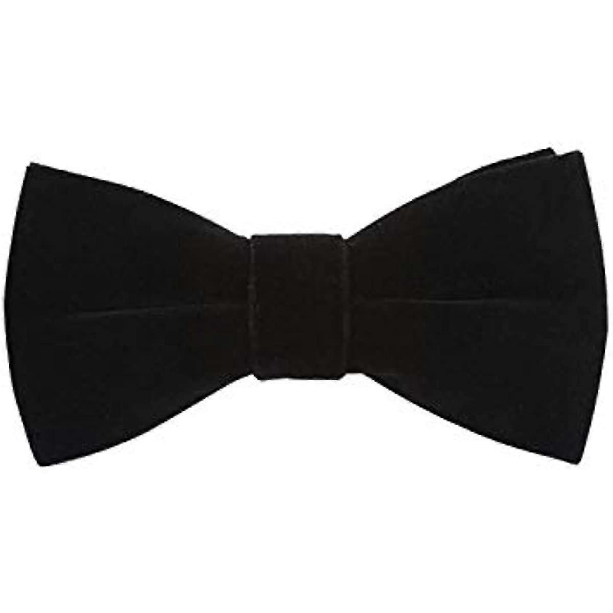 Mens Velvet Bow Tie Solid Color Formal Tuxedo Banquet Bowtie Pre-tied Bow Tie