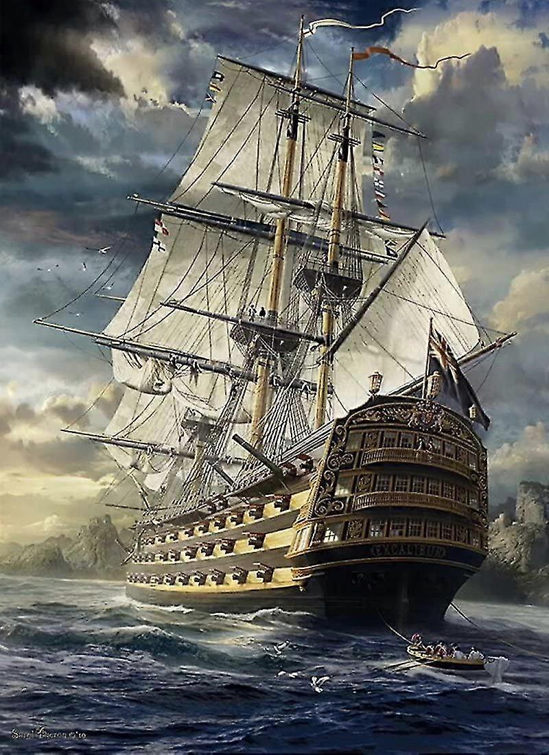 5d Diamond Diy Painting Full Round Drill Handmade Carrack Ship Saling Boat In The Sea Cross Stitch Home Decor Embroidery Kit