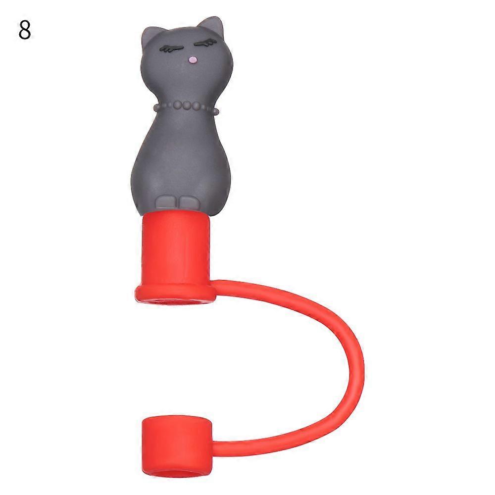 1PC Creative Reusable Silicone Straw Plug Splash Proof Drinking Dust Cap Dust-proof Straw Tips Cover Cup Accessory Kitchen Tool