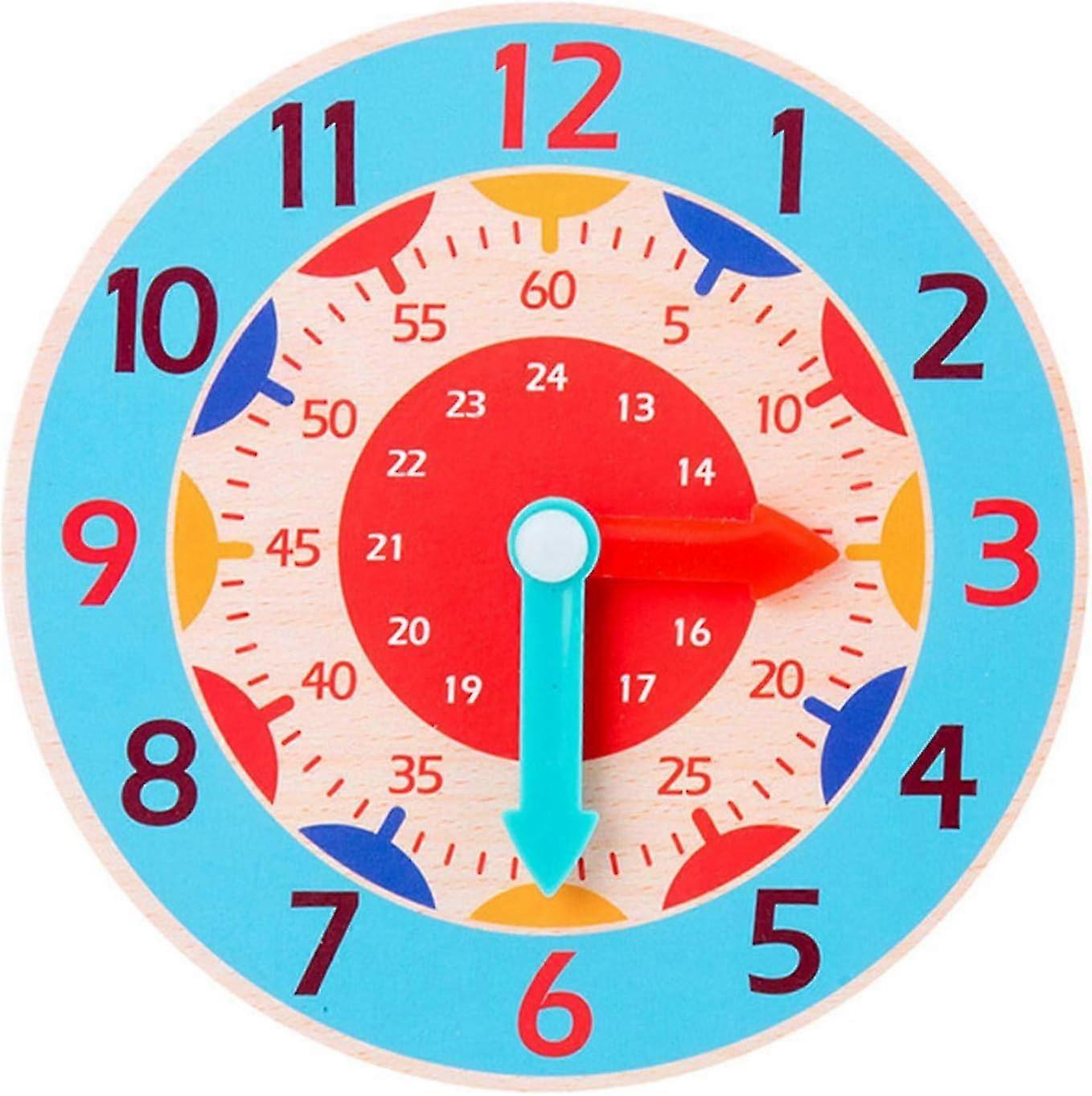 Children's Educational Wooden Wall Clock