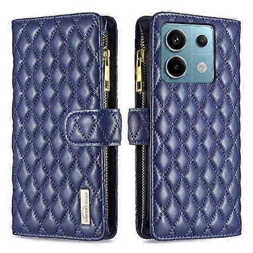 For Xiaomi Redmi Note 13 Pro Diamond Lattice Zipper Wallet Leather Flip Mobile Phone Case