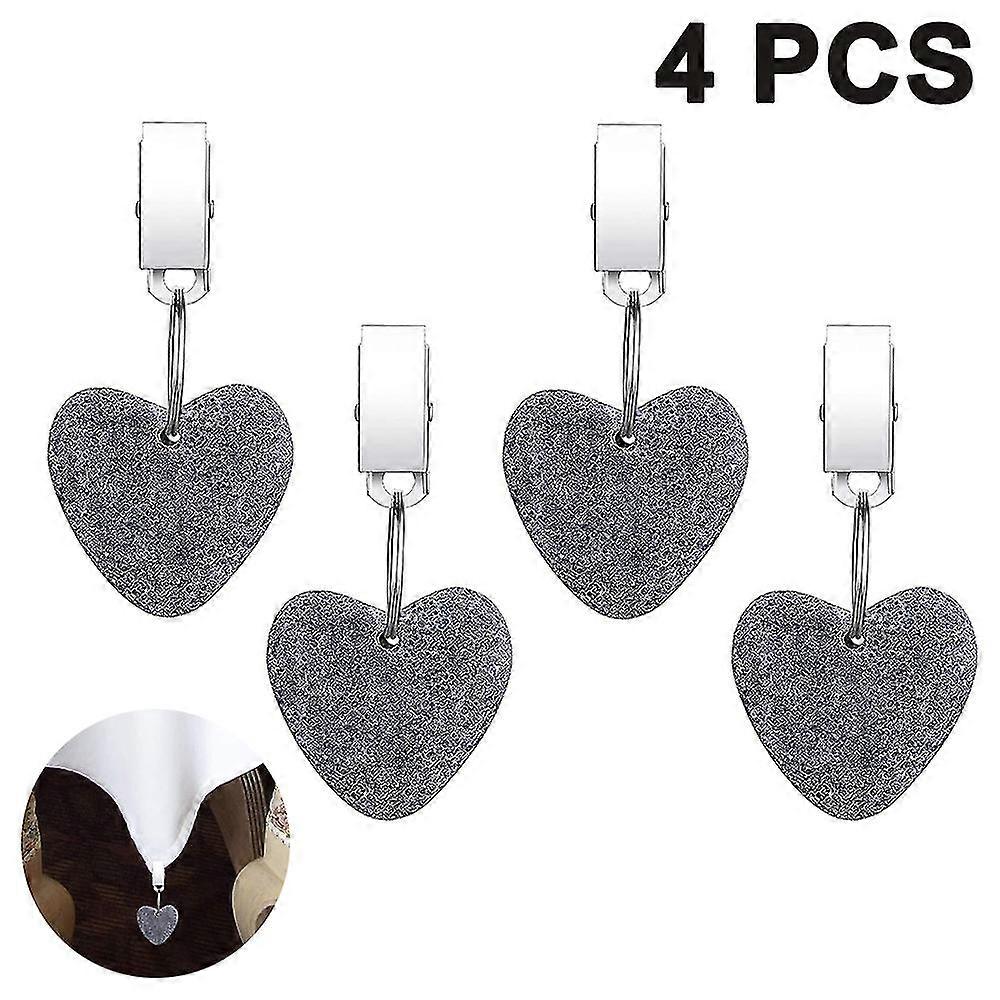 4 Packs Tablecloth Weights Hangers Heart Shape Table Cloth Clips