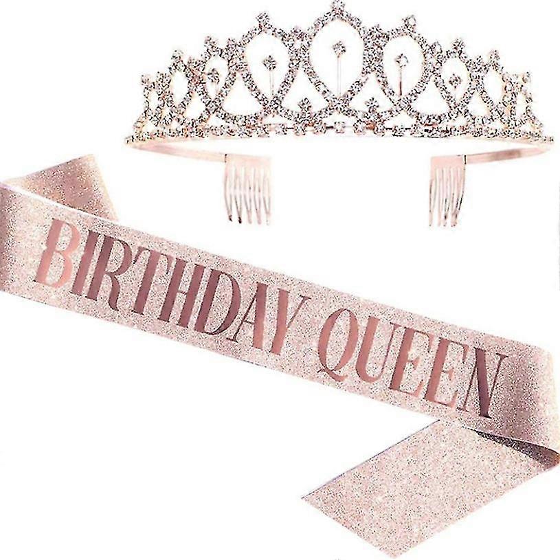 Ceinture d’anniversaire et couronne Ensemble décoration de fête d’anniversaire fille d’anniversaire