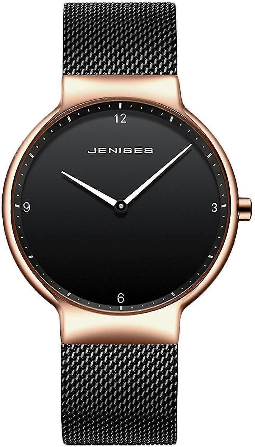 Fashion Men Minimalist Watch Quartz Analog Watches Stainless Steel Mesh Strap Waterproof Ultra Thin Wrist Watches