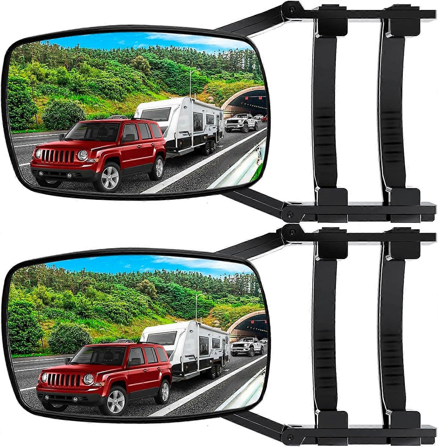 Mirror Extenders for Towing - Clamp-On Towing Mirror, Universal Tow Mirrors, 360 Degree Rotation Adjustable Towing Mirrors for Vehicle Car Truck Trail