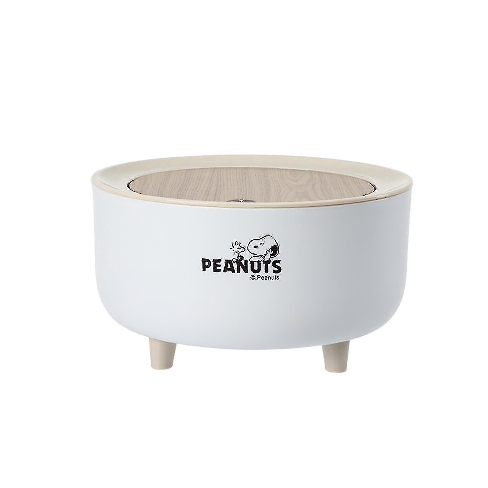 Rion Snoopy Style Log Trash Can Press Cover Household Desktop Storage Box, Trash Can