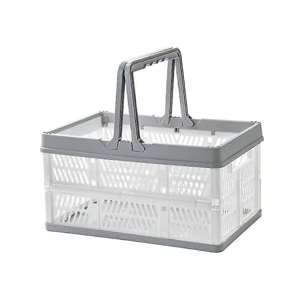 Collapsible Plastic Storage Crate With Folding Handles Container Easy Storage