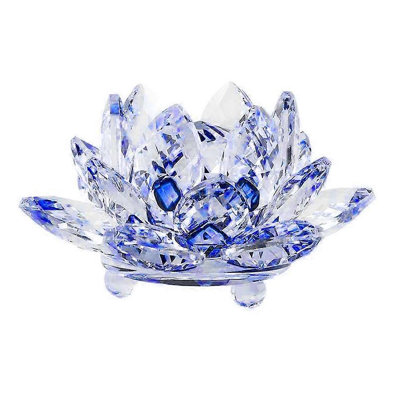 Artificial Quartz Crystal Lotus Flower Figurine Wedding Party Decor Souvenir KAESI