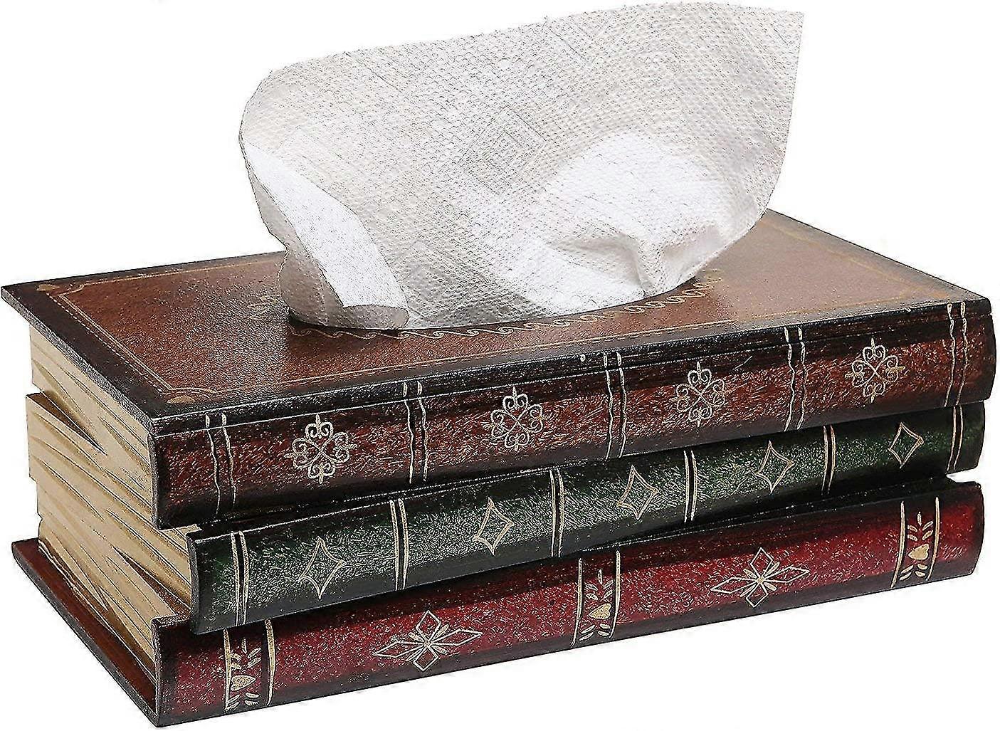 Tissue Box, Tissue Box, Handkerchief, Elegant Tissue Dispenser For Washbasin And Washbasin, Wood 25x14x10cm Red