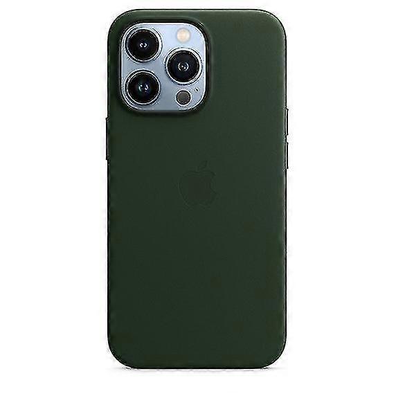 Custodia in pelle per iPhone 13 Pro con custodia in silicone liquido Magsafe Sequoia verde