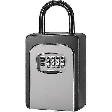 Key Safe Box With Dust Cover No Need To Install 4-digit Combination Password , Gray