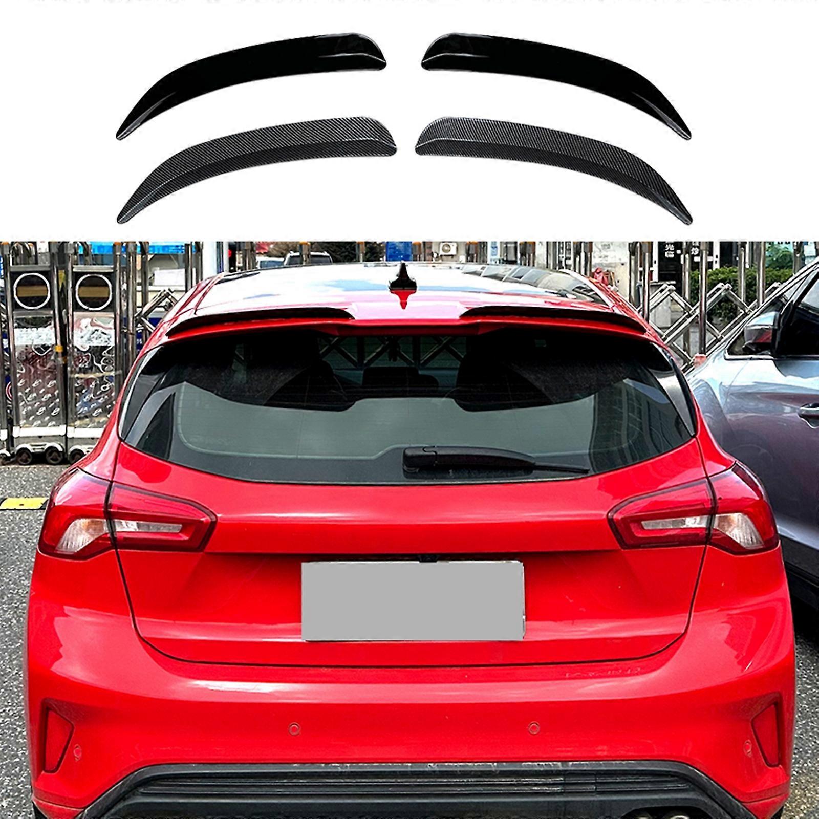 Bakre takspoiler forlengelsesvinge for Ford Focus MK4 4th ST Line Hatchback 2019 2020 2022 2022 2023 karbonfiberutseende/glans svart