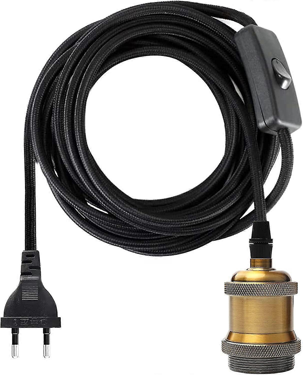 e27 socket with switch, 1.2 meters cable cloth electrical wire for light bulb socket/ edison retro pendant lightbrass
