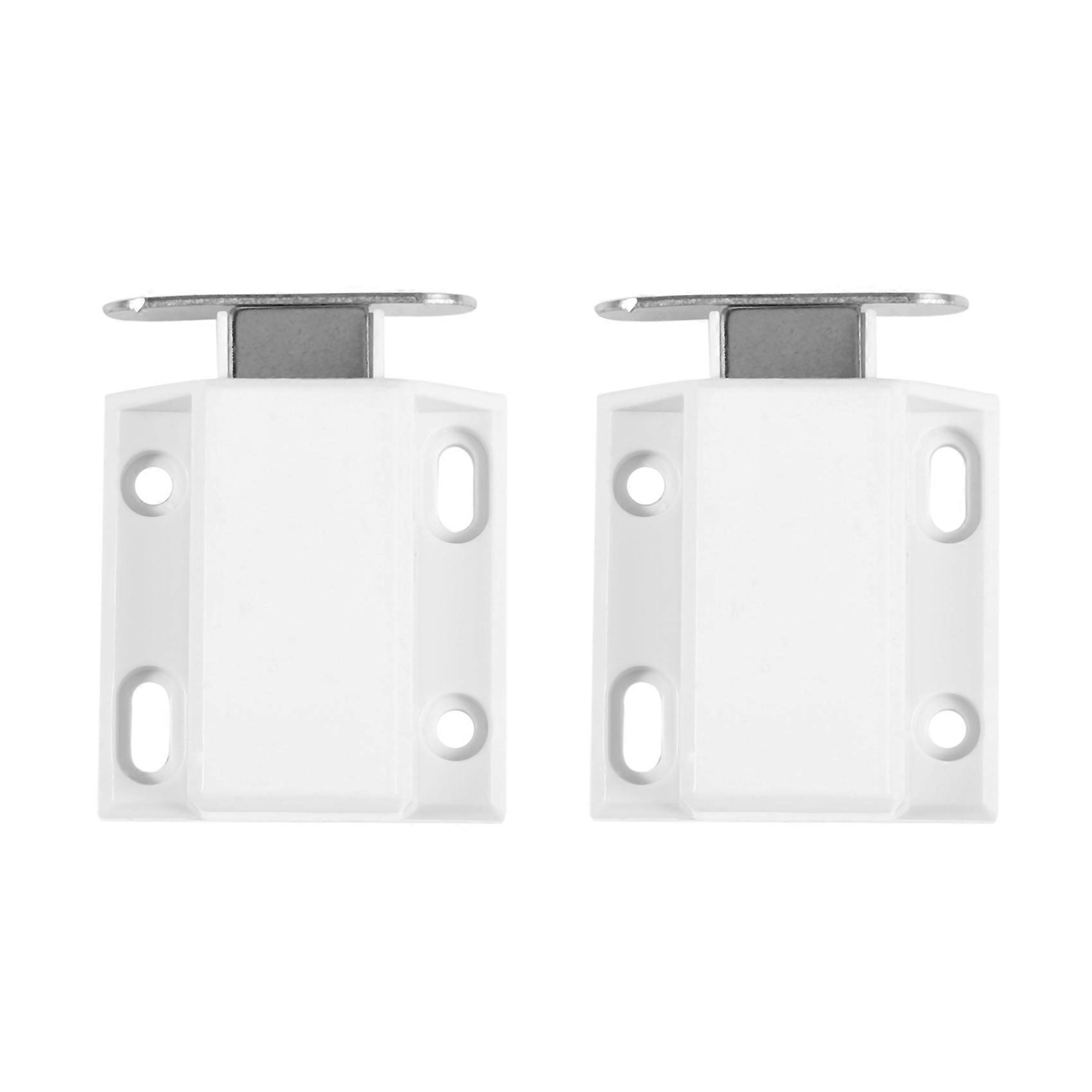 2X White Push to Open Magnetic Door Drawer Cabinet Catch Touch Latch