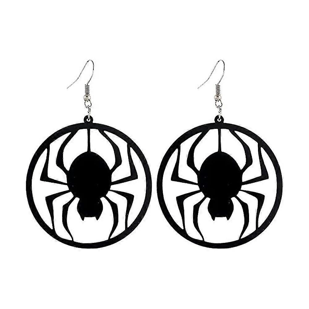 Boucles d’oreilles rondes géométriques en acrylique, boucles d’oreilles avec des éléments d’Halloween