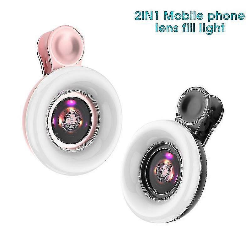 Mobile Phone Fill Light 15x Macro Lens Portable Selfie Led Ring Flash Light Phone Selfie Lamp Universal Ring Clip Light