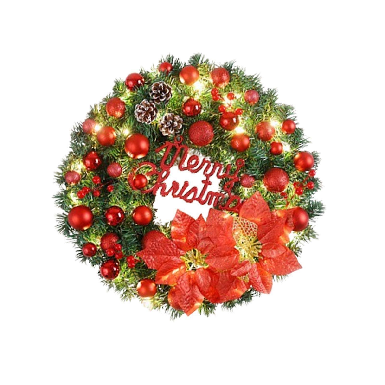 Artificial Christmas Wreath with Light Hanging for Kitchen Display Farmhouse