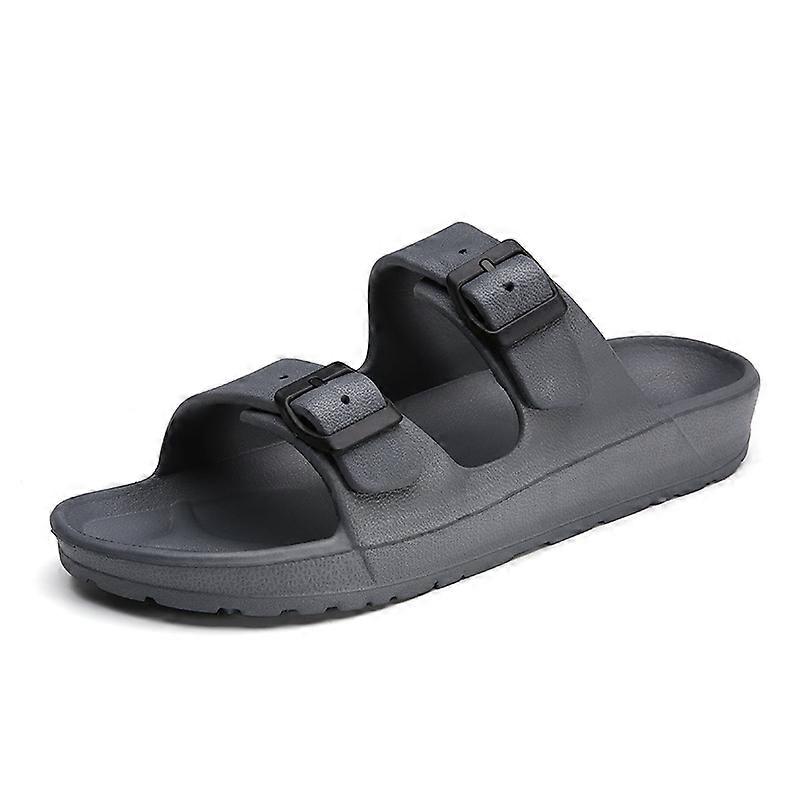 Unisex Arch Support Comfort Slides Double Buckle Adjustable Recovery EVA Flat Sandals for Men Women