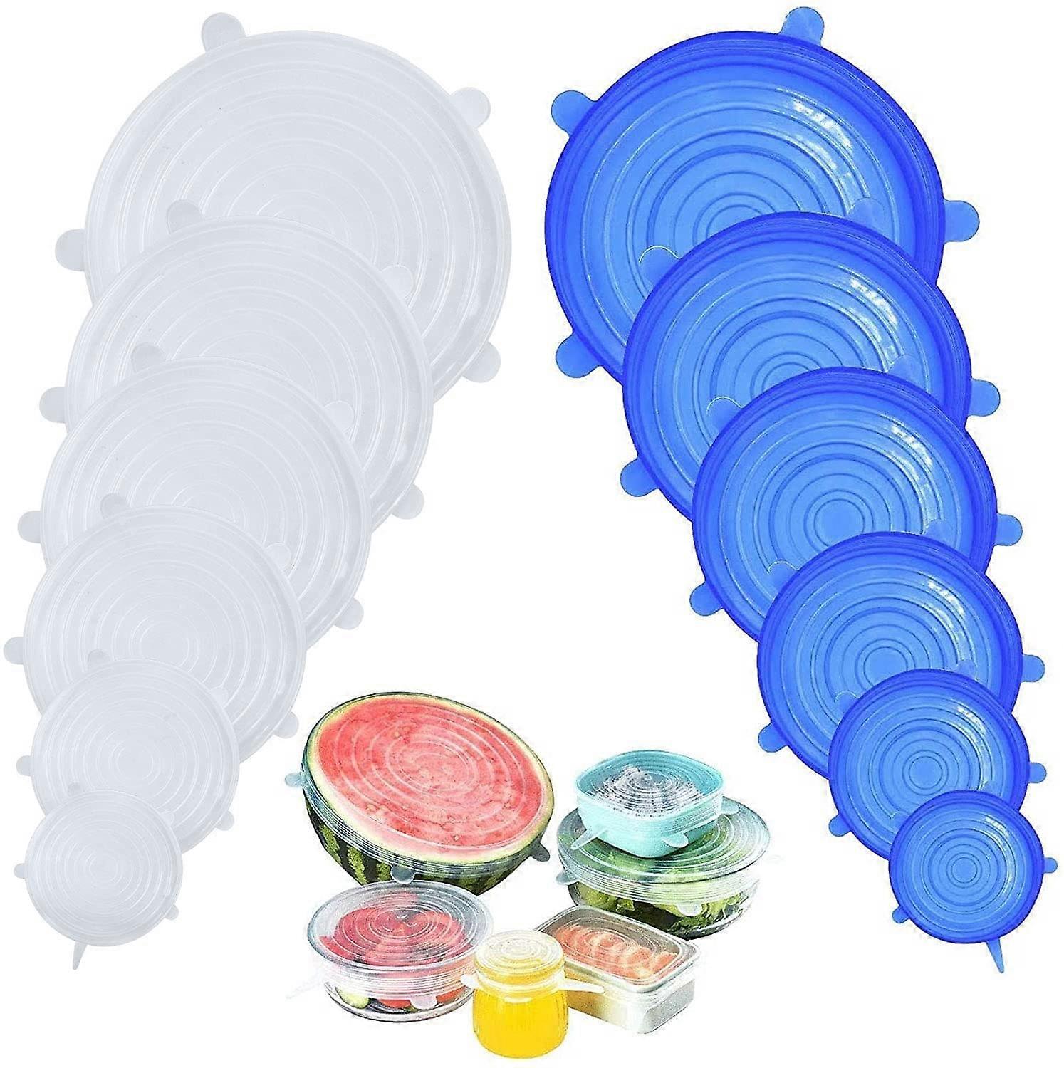 12 Pack of Silicone Stretch Lids,for Various Shape of Containers