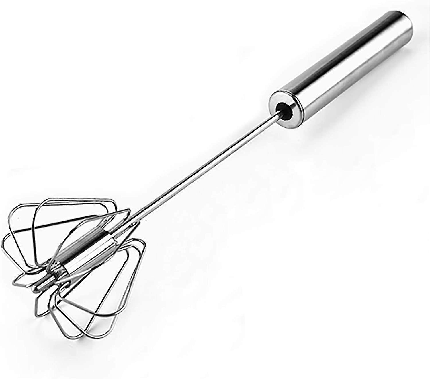 Multi-function stainless steel stirring, spring-loaded mechanical semi-automatic whisk, egg mixing, frothing foam, dishwasher safe, hand whisk, 1 piec