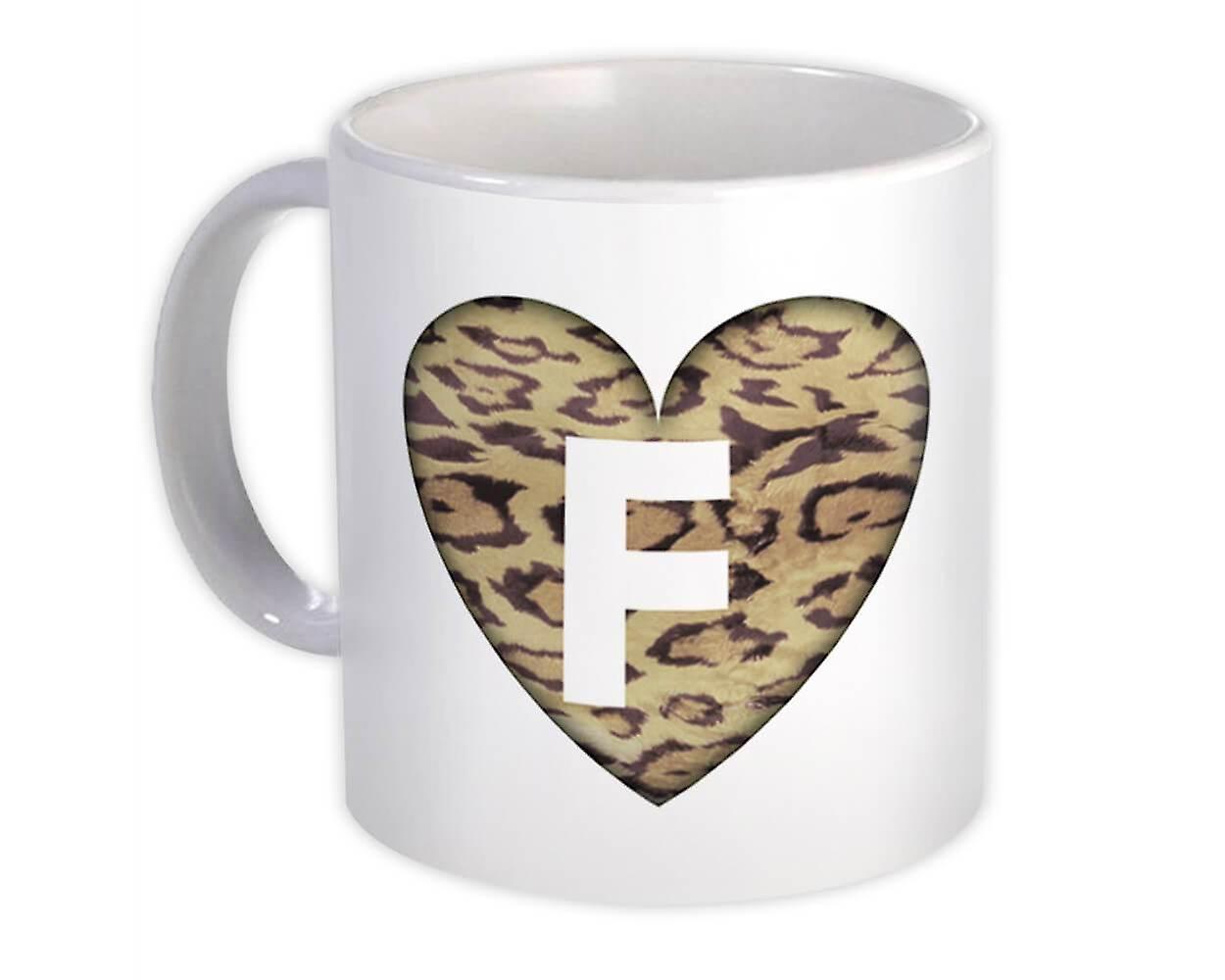 Geschenk-Becher: Monogramm Buchstabe F Gepard