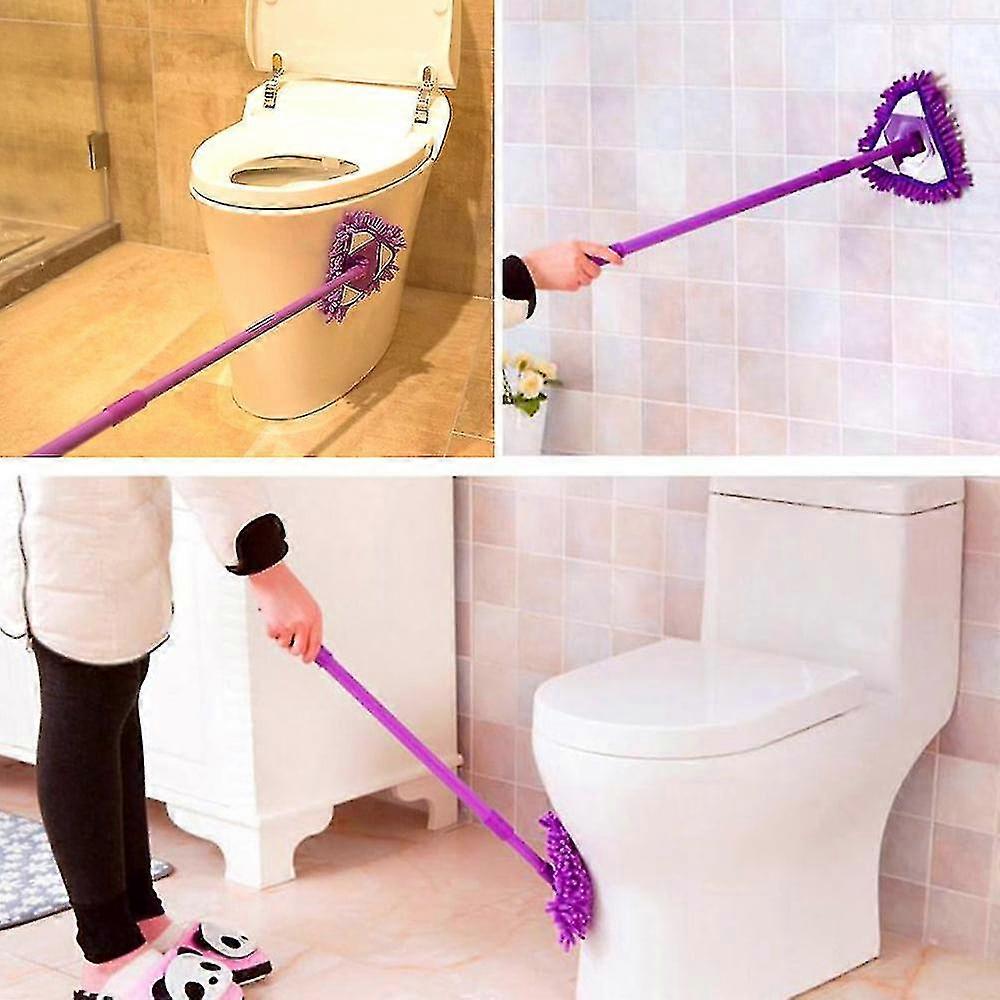 1set Wall Cleaning Mop Adjustable Triangle Cleaning Mop , 180 Degree Rotatable Ceiling Dust Cleaner With Retractable Telescopic Handle For Ba