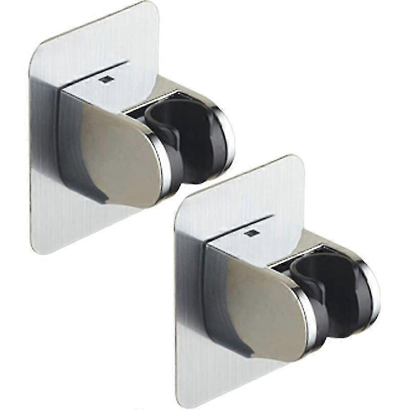2 Pack Universal No Drilling Adjustable Angle Shower Head Holders Premium Abs Plastic Chrome Super Power