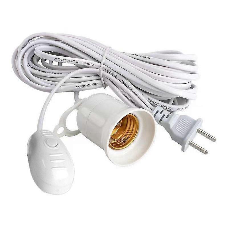 E27 Lamp Holder Pendant Lamp 4m E27 Socket with Wire Cable for Salt Lamp with Power Cable Socket Change White