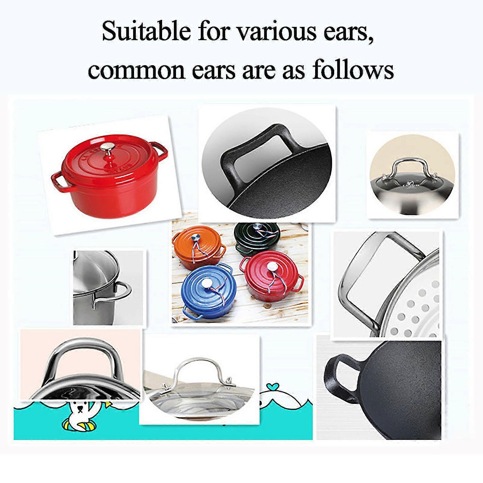 New Silicone Pot Handle Set Kitchen Tool Pot Handle Earmuffs Three-piece Set