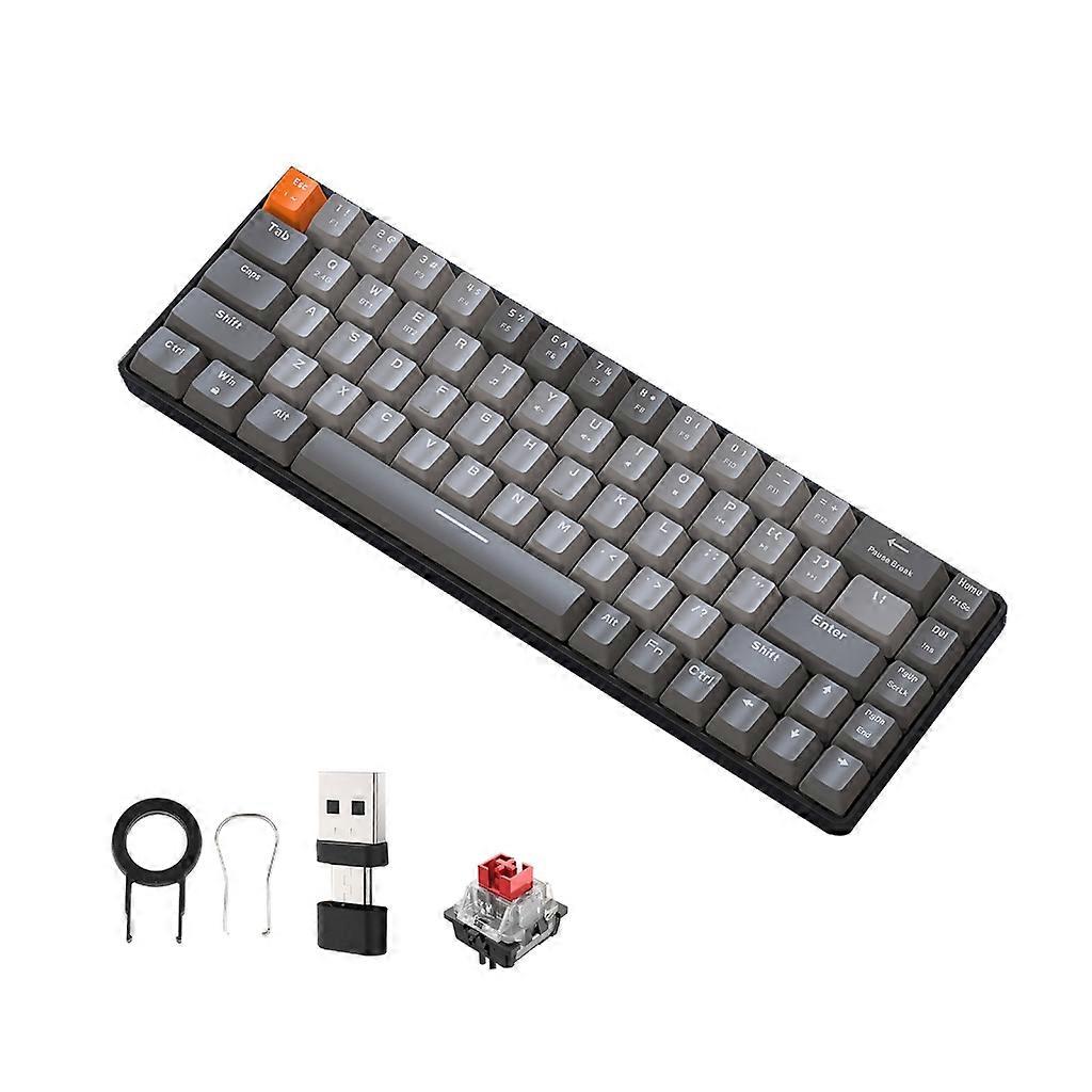 Clavier de jeu K68 enfichable à chaud Claviers d’ordinateur double mode compatibles Bluetooth