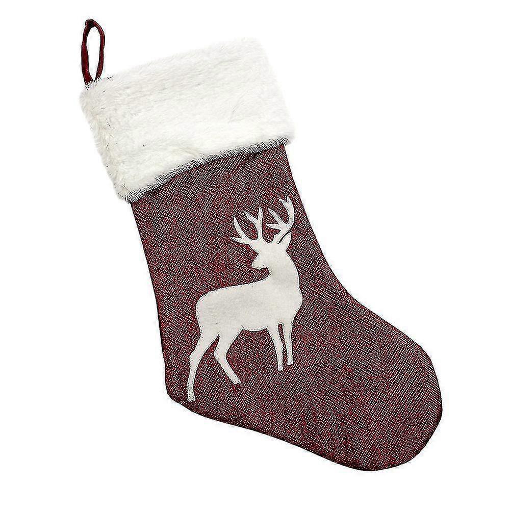 christmas stocking with reindeer motifs