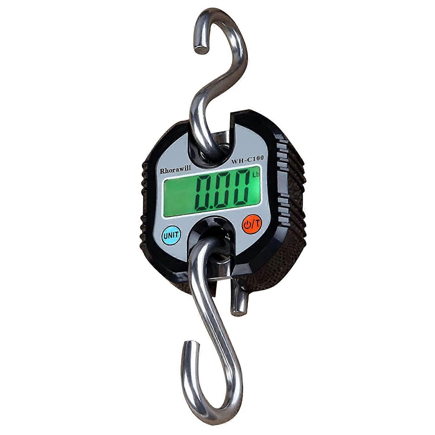 Crane Scale 150kg Double Accuracy Electronic Digital Hook Scale Mini LCD Loop Hanging Scale  Black