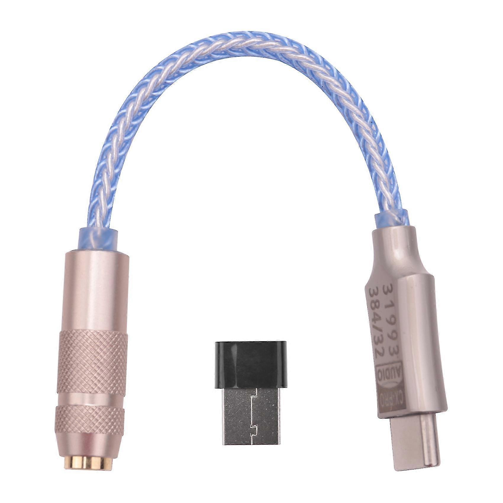 Cx31993 Usb Type C Dac Headphone Amp Blue With 3.5mm Output Snr128db 32b384khz For Android Windows
