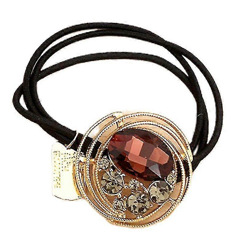 Korean Ethnic Multi Layer Brown Crystal Hair Ties