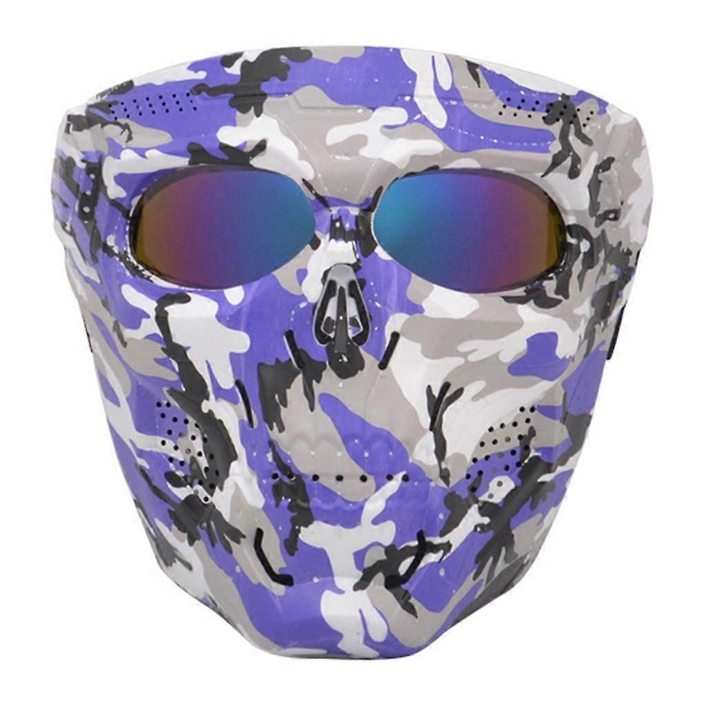 Cosplay Outdoor Airsoft Mask Skeleton Skull Mask com óculos de proteção ocular
