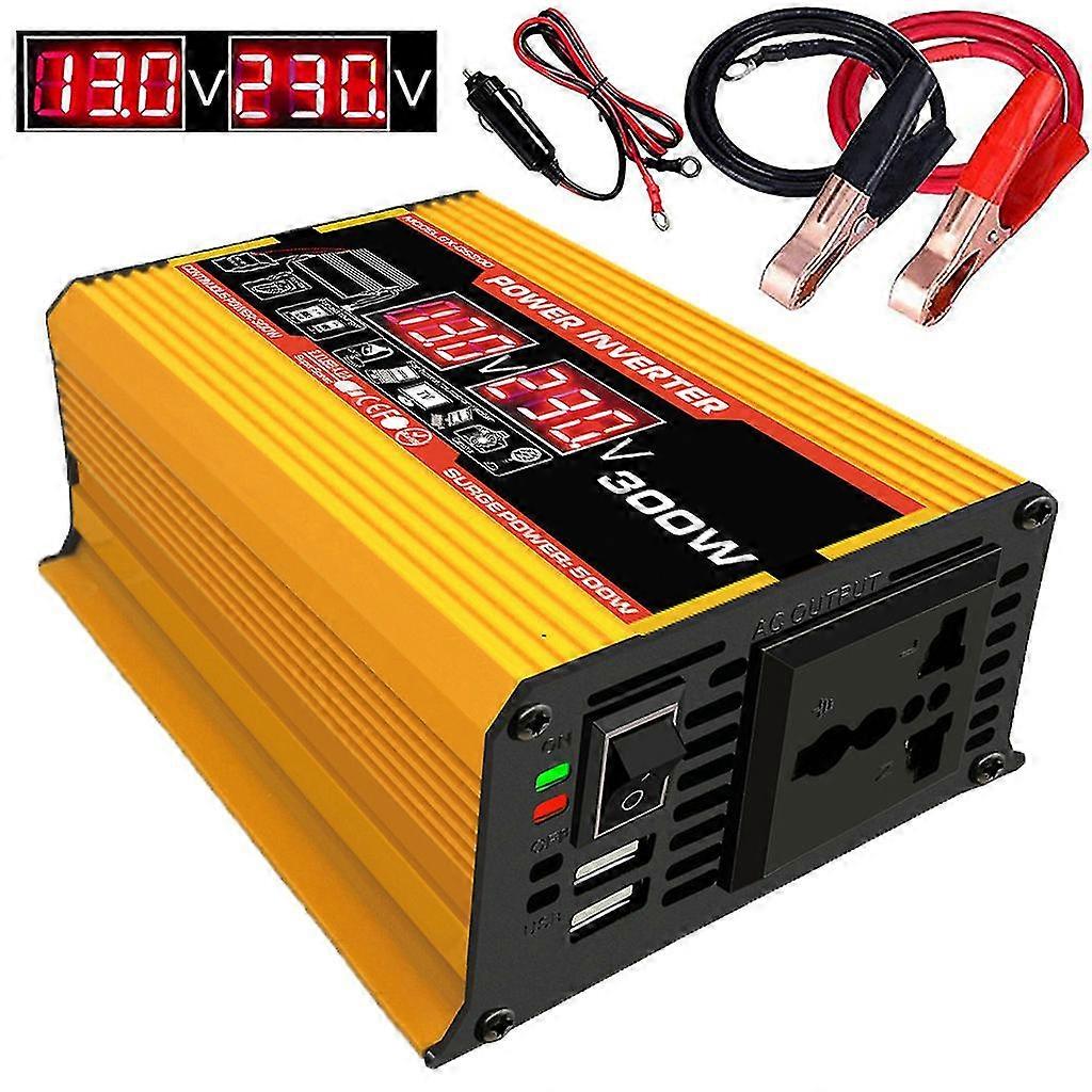 LED-Display-Wechselrichter 12 V zu Wechselstrom 300 W Solarfahrzeug-Heimwechselrichter Usb