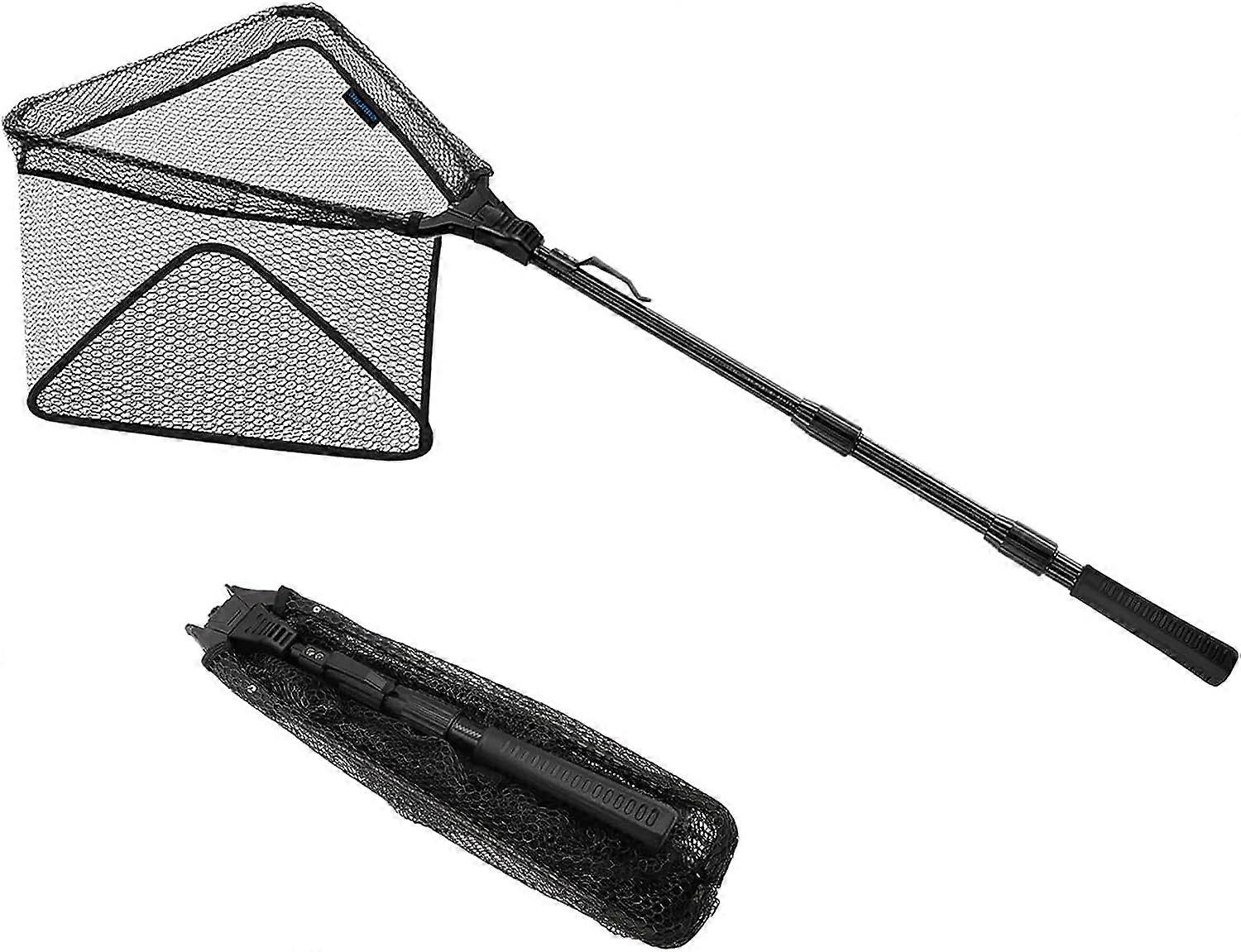Collapsible fishing net rubber telescopic fishing sheath triangle fishing net with non-slip rubber handle