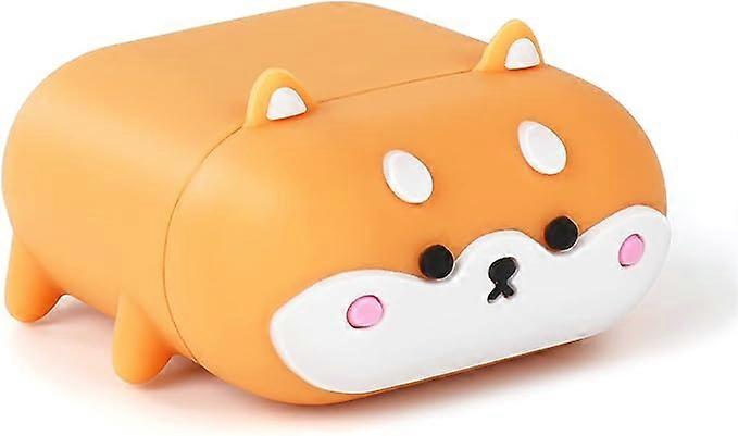 (with keychain) AirPods1/2 earphone case, cool and interesting 3D animal cartoon puppy earphone case, full protection shockproof soft silicone case
