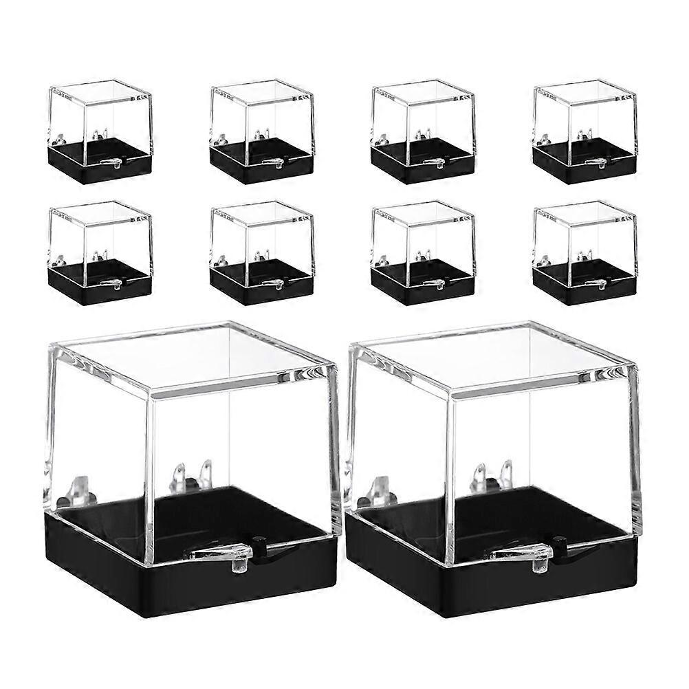 10pcs Cube Mineral Specimen Display Cases Clear Square Sample Storage Boxes Display Box