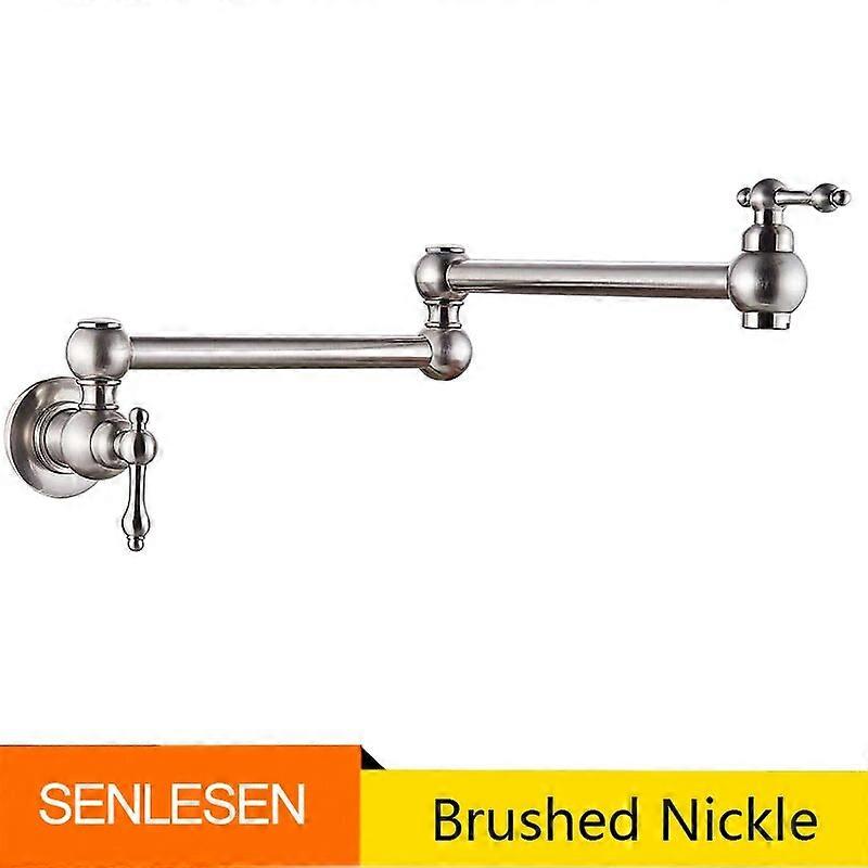 Senlesen نحى الذهب طوي المطبخ صنبور الحائط واحد صنبور الماء البارد النحاس تدوير قابلة للطي صنبور وعاء حشو الحنفية