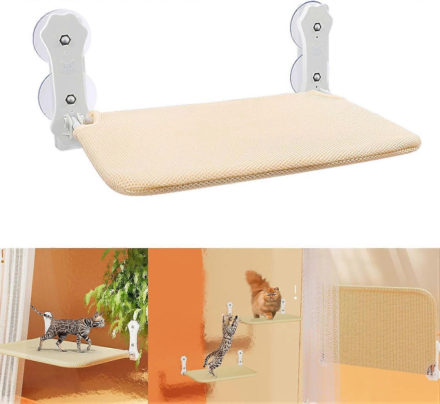 Window Mounted Perch Suction Cup For Indoor Cats Overlooking Cat Bed Hammock